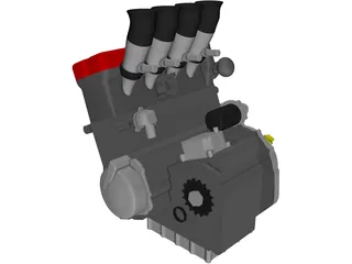 Suzuki GSX-R1000 Engine 3D Model