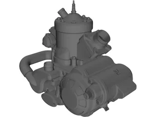 Two Stroke Motorbike Engine 500cc 3D Model