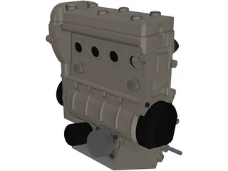 Suzuki GSX-R600 K1-3 Engine 3D Model