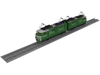 Locomotive Train Russian 3D Model