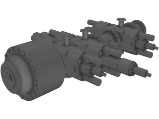 Blowout Preventer Stack 3D Model