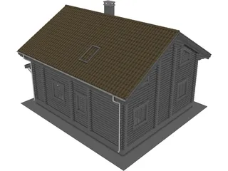 Wood House 3D Model