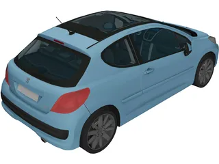Peugeot 207 3-Door (2006) 3D Model