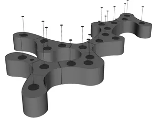 Vibia Ameba Pendant Modular Light 3D Model