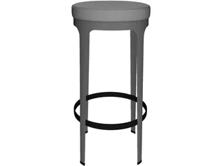 High Metal Barstool 3D Model