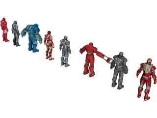 Iron Man Collection 3D Model