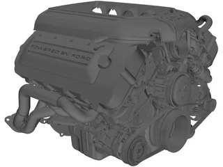 Ford 5.0 Coyote Engine 3D Model