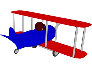 Cartoon Toy Airplane 3D Model