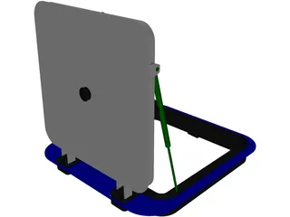 Watertight Steel Hatch Flush Type 3D Model