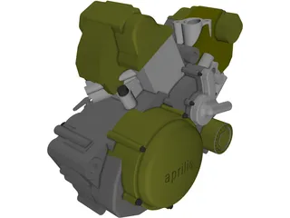 Aprilia RXV 550 V-Twin Engine 3D Model