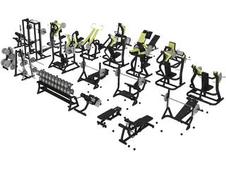 Gym Set Strenght 3D Model