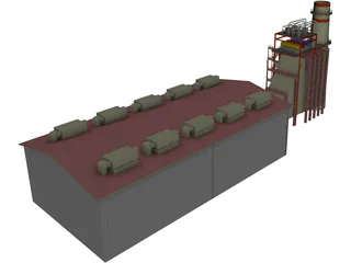 Gas Power Plant 3D Model