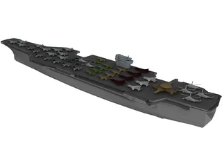 USS Aircraft Carrier 3D Model