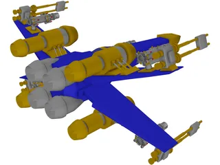 X-Wing Plane 3D Model