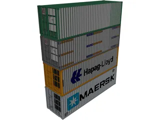 Shipping Containers 3D Model