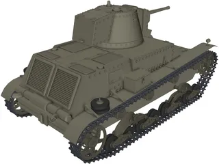 7TP Polish Light Tank 3D Model