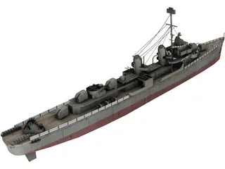 Fletcher Class Destroyer 3D Model