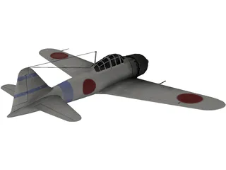 A6M Zero Navy Camo 3D Model