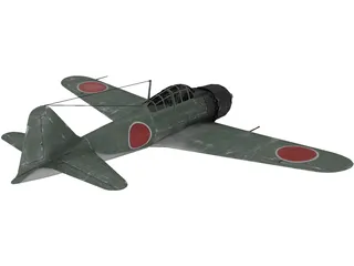 A6M Zero Ground Camo 3D Model