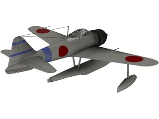 A6M Rufe Navy Camo 3D Model