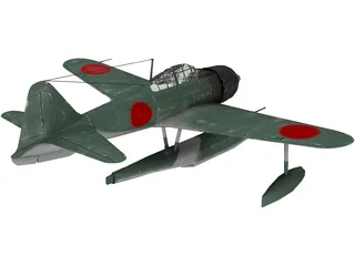 A6M Rufe Ground Camo 3D Model