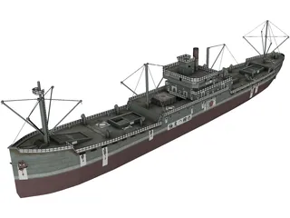 Japanese Merchant Ship 3D Model