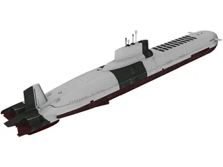 Typhoon-class Submarine 3D Model