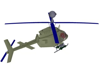 Bell OH-58 Kiowa 3D Model