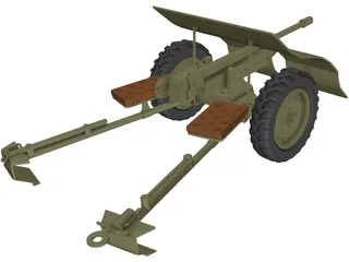 Bofors wz36 Antitank Gun 3D Model