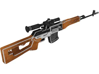 SVD Dragunov Sniper Rifle 3D Model