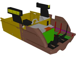 Yacht Engine Exhaust Arrangement 3D Model