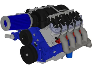 Chevrolet LS3 Engine Block 3D Model