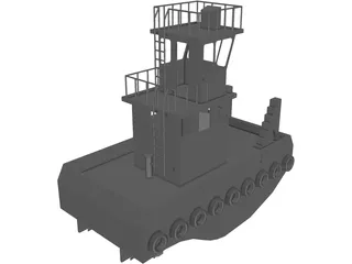 Tug Boat Small Inland 3D Model