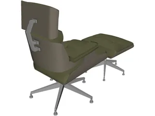 Chair Eames with Footstool 3D Model