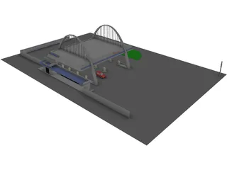 Filling Station 3D Model