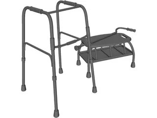 Walker Cane and Bath Chair 3D Model