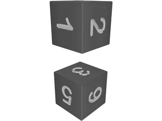 Numbered Dice 3D Model