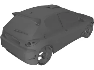 Peugeot 206 [Tuned] 3D Model