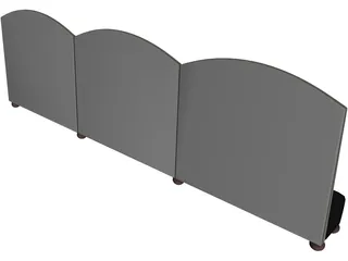 Booth 3 Panel Princeton 3D Model