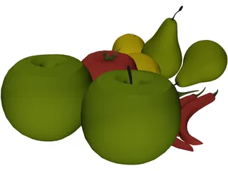 Fruits and Vegetables 3D Model