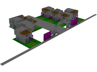 Mexican Neighborhood 3D Model