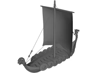 Dragon Longboat 3D Model