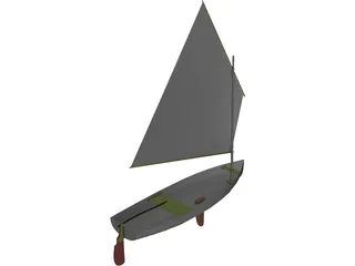 Dingy Sail Boat 3D Model