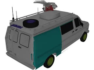 Television Live Truck 3D Model