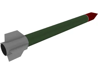 Qassam 2 Rocket 3D Model