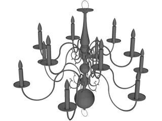 Colonial Chandelier 3D Model