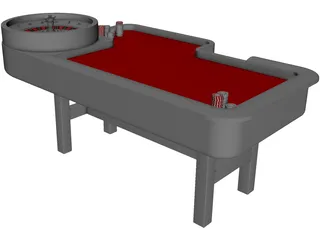 Gambling Roulette Table 3D Model