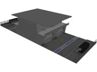 Pit Lane Boxes 3D Model