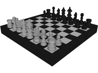 Chess Board 3D Model