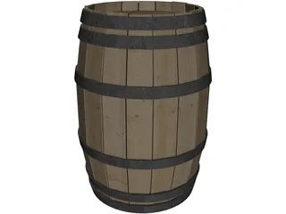 Wooden Barrel 3D Model